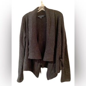 French Connection Black Wool Cardigan Sweater